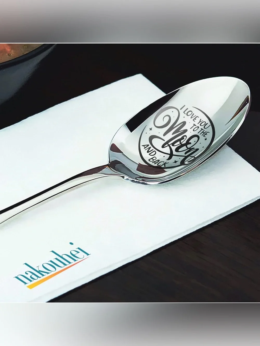 I Love You to the Moon & Back Engraved Stainless Steel Spoon Gift